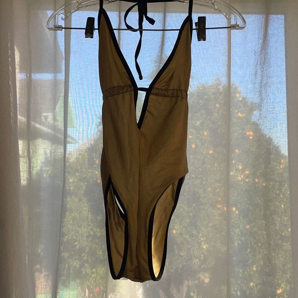American Apparel Gold One-Piece Bathing Suit